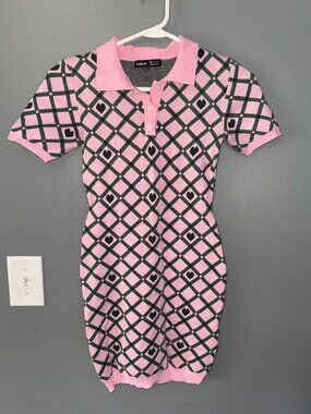 Argyle Print Polo Dress